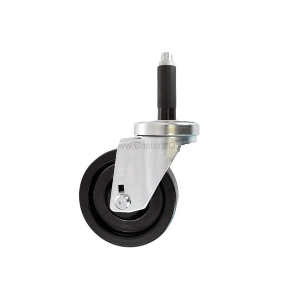 4"x1-1/4" Swivel Caster, POLYOLEFIN Wheel, 1" Expanding STEM, 300
